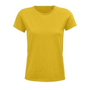 SOL'S 03581 - Crusader Women Camiseta Mujer Ajustada De Punto Liso Y Cuello Redondo Amarillo