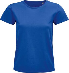 SOL'S 03579 - Pioneer Women Camiseta Mujer Ajustada De Punto Liso Y Cuello Redondo Azul royal