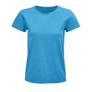 SOL'S 03579 - Pioneer Women Camiseta Mujer Ajustada De Punto Liso Y Cuello Redondo Aqua