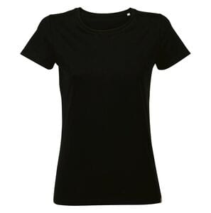 ATF 03273 - Lola Camiseta Mujer Cuello Redondo Made In France Negro profundo