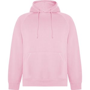 Roly SU1074 - VINSON Sudadera con capucha Unisex en Algodón Orgánico Peinado y Poliéster Reciclado Light Pink