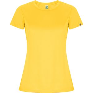 Roly CA0428 - IMOLA WOMAN Camiseta técnica de manga corta entallada con tejido de poliéster Reciclado CONTROL DRY Yellow