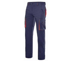 VELILLA V3024S - Pantalón elástico bicolor multibolsillos Navy/Red
