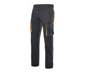 VELILLA V3024S - Pantalón elástico bicolor multibolsillos Black / Orange
