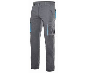 VELILLA V3024S - Pantalón elástico bicolor multibolsillos Grey / Sky Blue