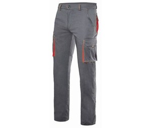 VELILLA V3024S - Pantalón elástico bicolor multibolsillos Grey/Red