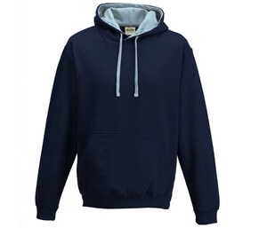 AWDIS JH003 - Sudadera con capucha en contraste French Navy / Sky Blue