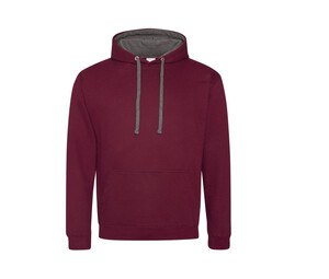 AWDIS JH003 - Sudadera con capucha en contraste Burgundy/ Charcoal