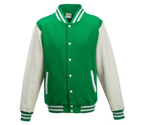 AWDIS JH043 - Sudadera de béisbol Kelly Green/White