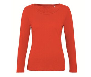 B&C BC071 - Camiseta de manga larga para mujer 100% algodón orgánico Fire Red