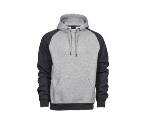 Tee Jays TJ5432 - Sudadera con capucha y mangas a contraste Heather/Dark Grey