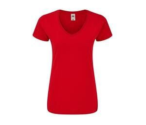 Fruit of the Loom SC155 - Camiseta mujer cuello pico Red