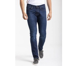 RICA LEWIS RL804 - Vaqueros de hombre slim fit stretch piedra cepillada Piscina Azul