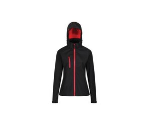 Regatta RGA702 - Chaqueta softshell con capucha para mujer Black / Classic Red
