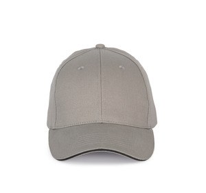 K-up KP185 - Gorra con visera sándwich a contraste - 6 paneles Light Grey/Dark Grey