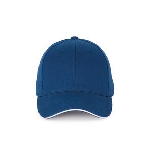 K-up KP185 - Gorra con visera sándwich a contraste - 6 paneles Azul royal / Blanco