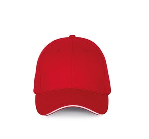 K-up KP185 - Gorra con visera sándwich a contraste - 6 paneles Rojo / Blanco