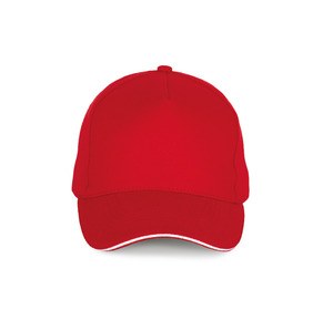 K-up KP189 - gorra de 5 paneles Rojo / Blanco