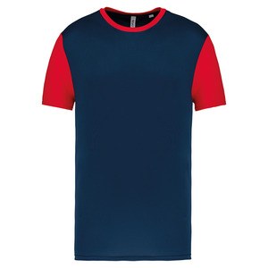 PROACT PA4023 - CAMISETA BICOLOR ADULTO Sporty Navy / Sporty Red