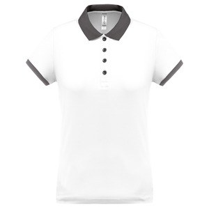 Proact PA490 - Polo piqué performance mujer White / Sporty Grey