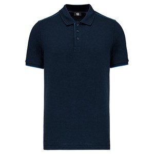 WK. Designed To Work WK270 - Polo DayToDay contrastado hombre Navy / Light Royal Blue