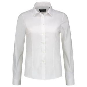 Tricorp T24 - Camisa de blusa elástica ajustada para mujeres Blanco