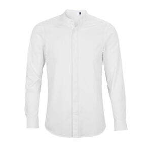 NEOBLU 03792 - Bart Men Camisa De Hombre Con Cuello Mandarín Optic White