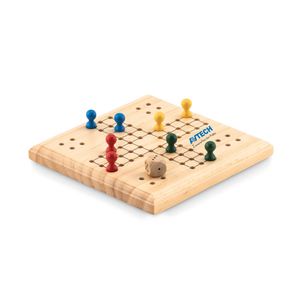 GiftRetail MO6110 - LUDO Juego de viaje de madera Wood