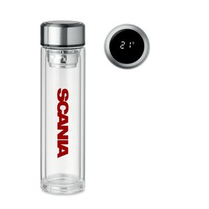 GiftRetail MO6169 - POLE GLASS Botella de doble pared 390 ml Transparent