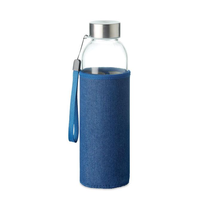 GiftRetail MO6192 - UTAH DENIM Botella cristal con funda 500ml