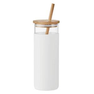 GiftRetail MO6352 - STRASS Vaso de 450 ml con tapa bambú