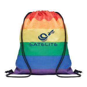 GiftRetail MO6436 - BOW Bolsa cuerdas rainbow de RPET Multicolor