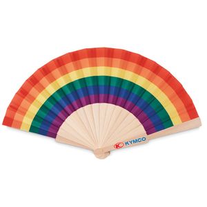GiftRetail MO6446 - BOWFAN Abanico de madera rainbow Multicolor