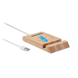 GiftRetail MO6453 - ODOS Cargador inalámbrico bambú 10W Wood