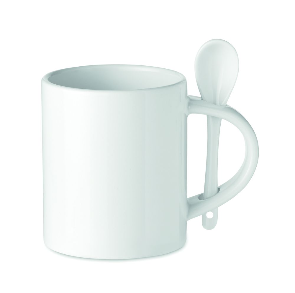 GiftRetail MO6581 - SUBLIM SPOON Taza cerámica subli. 300ml