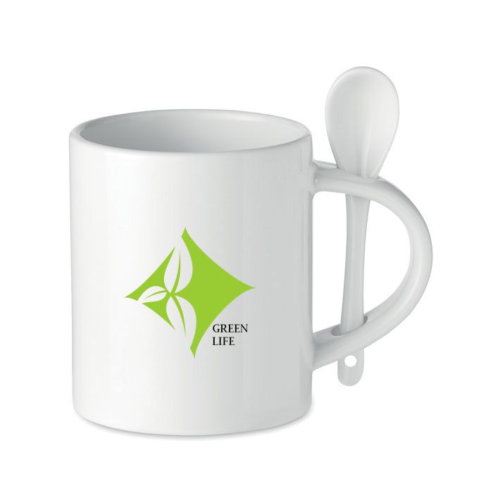 GiftRetail MO6581 - SUBLIM SPOON Taza cerámica subli. 300ml