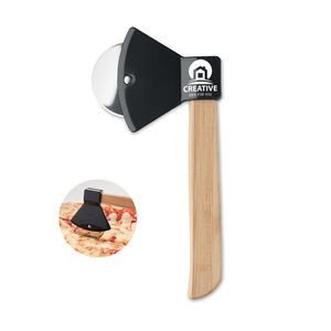 GiftRetail MO6592 - ZAZA Cortador de pizza de bambú Negro