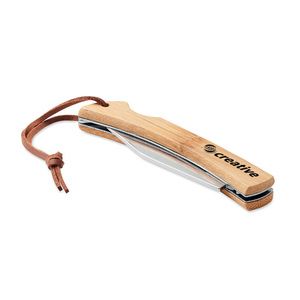 GiftRetail MO6623 - MANSAN Cuchillo plegable de bambú Wood