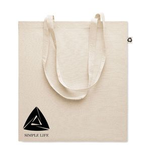 GiftRetail MO6673 - Bolsa de la compra de algodón reciclado Beige