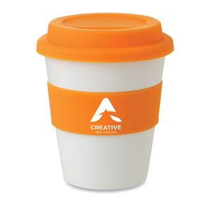 GiftRetail MO8078 - ASTORIA Vaso PP con tapa de silicona Naranja