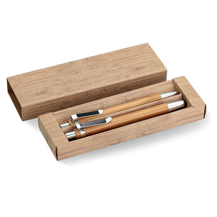 GiftRetail MO8111 - BAMBOOSET Set de bolígrafo y lápiz