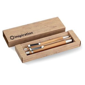 GiftRetail MO8111 - BAMBOOSET Set de bolígrafo y lápiz Wood