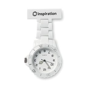 GiftRetail MO8256 - NURWATCH Reloj de enfermera analógico Blanco