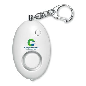 GiftRetail MO8742 - ALARMY Mini alarma personal y llavero Blanco