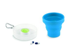 GiftRetail MO9196 - CUP PILL Vaso plegable de silicona Azul