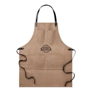 GiftRetail MO9237 - CHEF Delantal lona encerada algodón Taupe