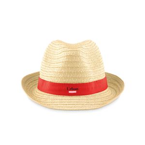 GiftRetail MO9341 - BOOGIE Sombrero de paja Rojo