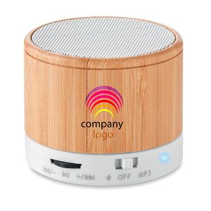 GiftRetail MO9608 - Altavoz inalámbrico de bambú Blanco