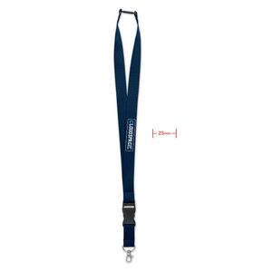 GiftRetail MO9661 - WIDE LANY Lanyard 25mm con mosquetón Azul