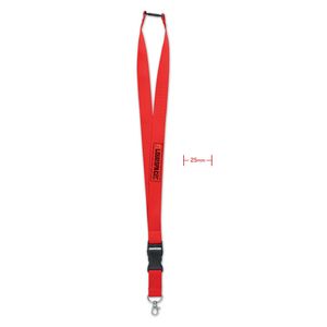 GiftRetail MO9661 - WIDE LANY Lanyard 25mm con mosquetón Rojo